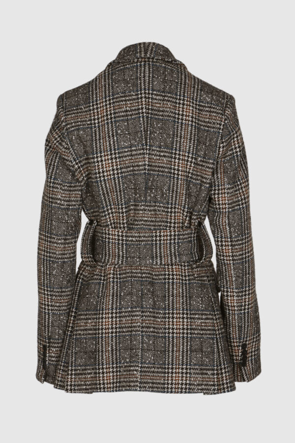 Wolljacke kariert in braun-grau-Nuancen