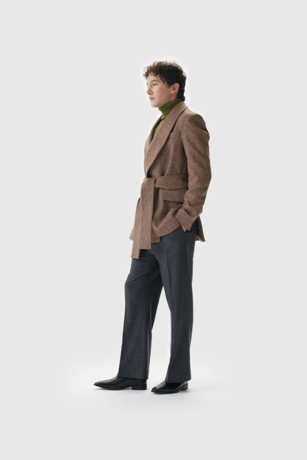 Unisex Wolljacke in braun melange