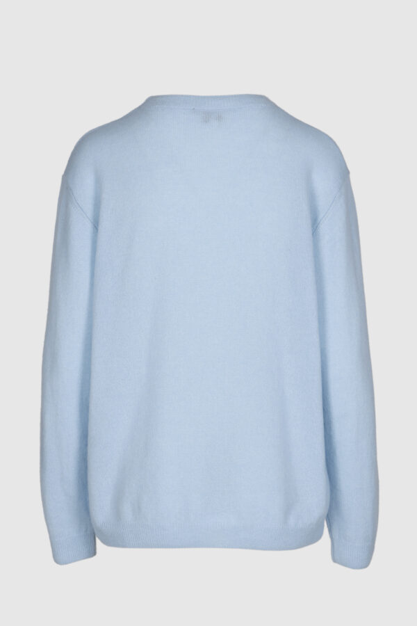 Klassischer Kaschmirpullover in Hellblau – Bild 2