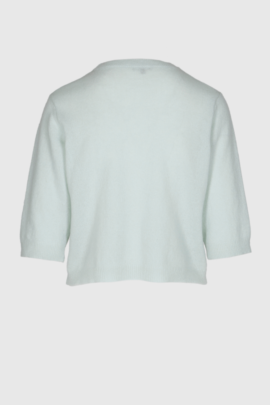 Kaschmirpullover mit Kurzarm in Grün Back