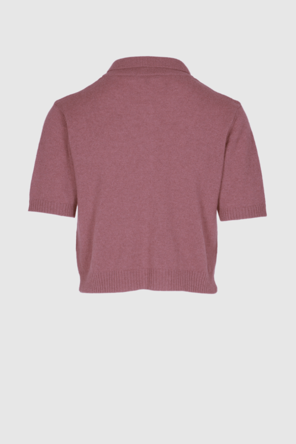Strickjacke aus reinem Kaschmir in bordeaux rot rückseite