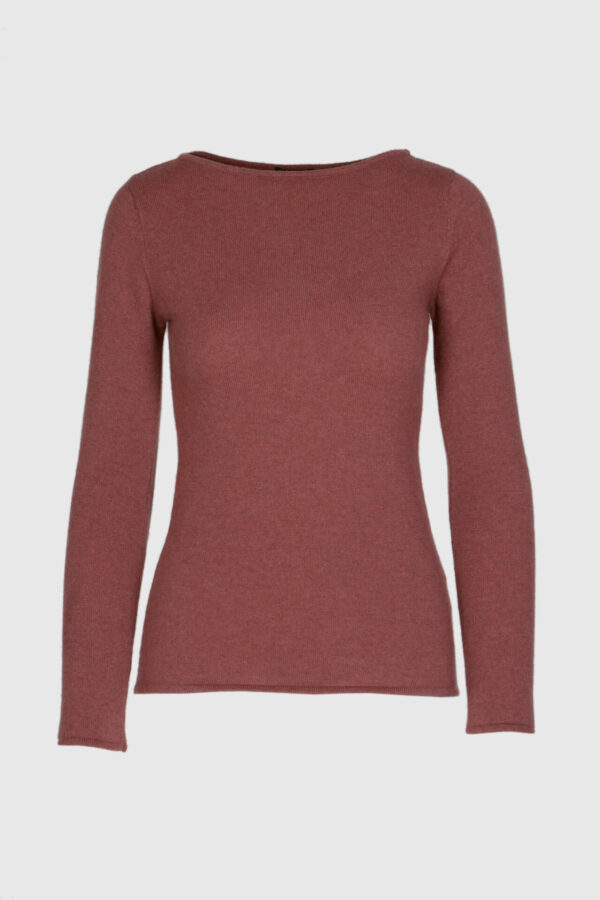 schmaler Pullover aus reinem Kaschmir in bordeaux rot