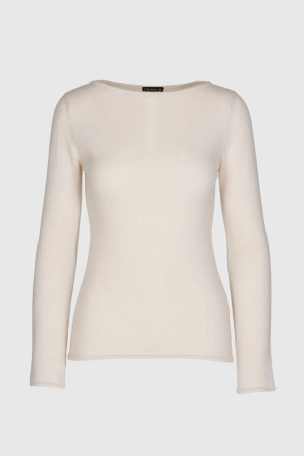 schmaler Pullover aus reinem Kaschmir in creme