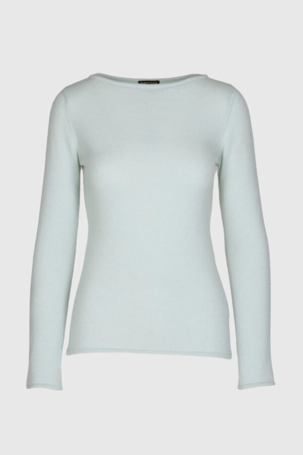 schmaler Pullover aus reinem Kaschmir in lindgrün