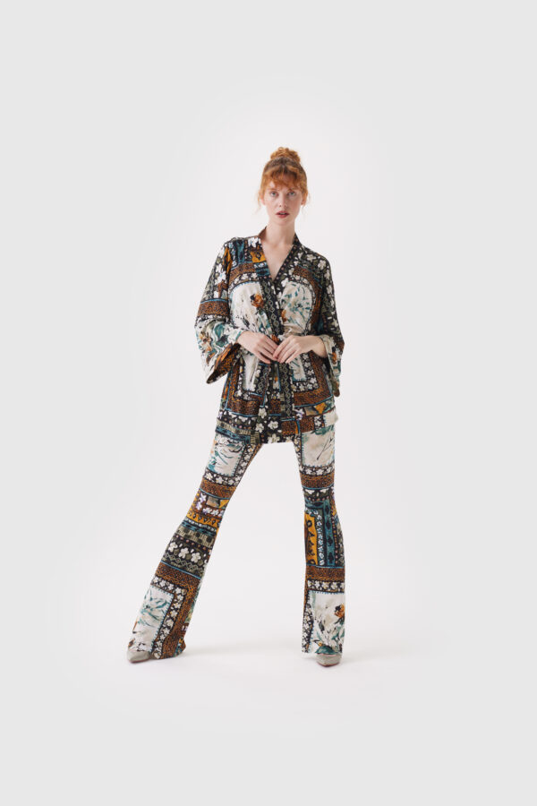 Kimono in gelben Farbnuancen im Print – Bild 2