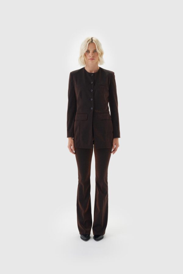 Damen Longblazer in braun mit Lurex