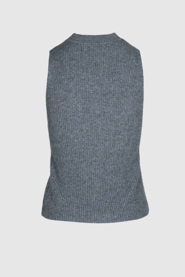 Eleganter Kaschmir Pullunder für Damen in Grau – Rückansicht