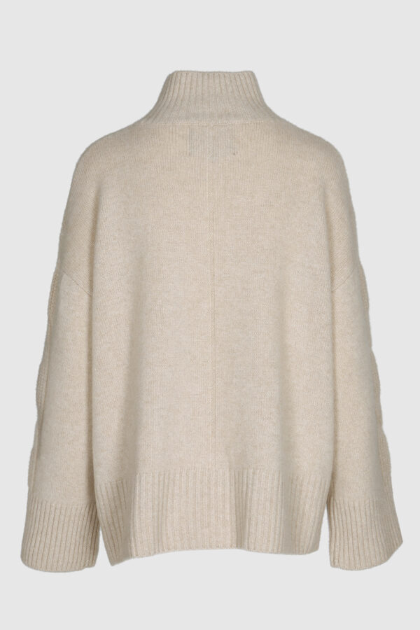 Oversized Strickpullover Damen in Braun – Rückansicht