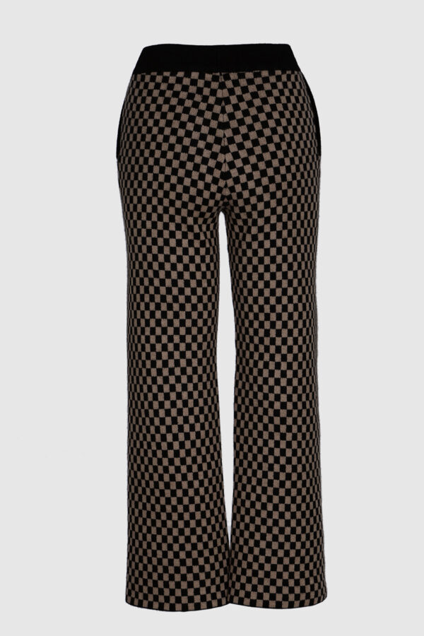 Kaschmir Hose Braun Schwarz Muster – Fashion-Statement