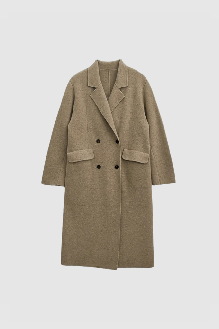 Luxuriöser Kaschmirmantel in Creme-Melange