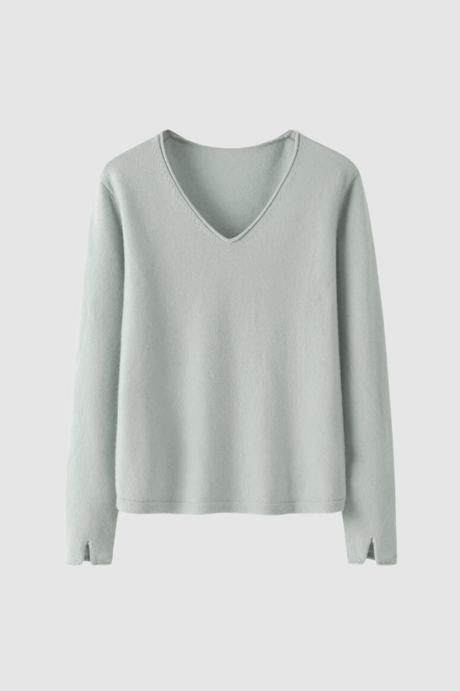 Leichter Kaschmirpullover mit V-Ausschnitt