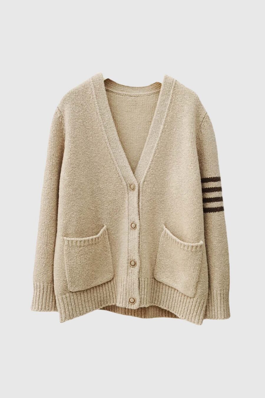 Merino-Cardigan in Creme