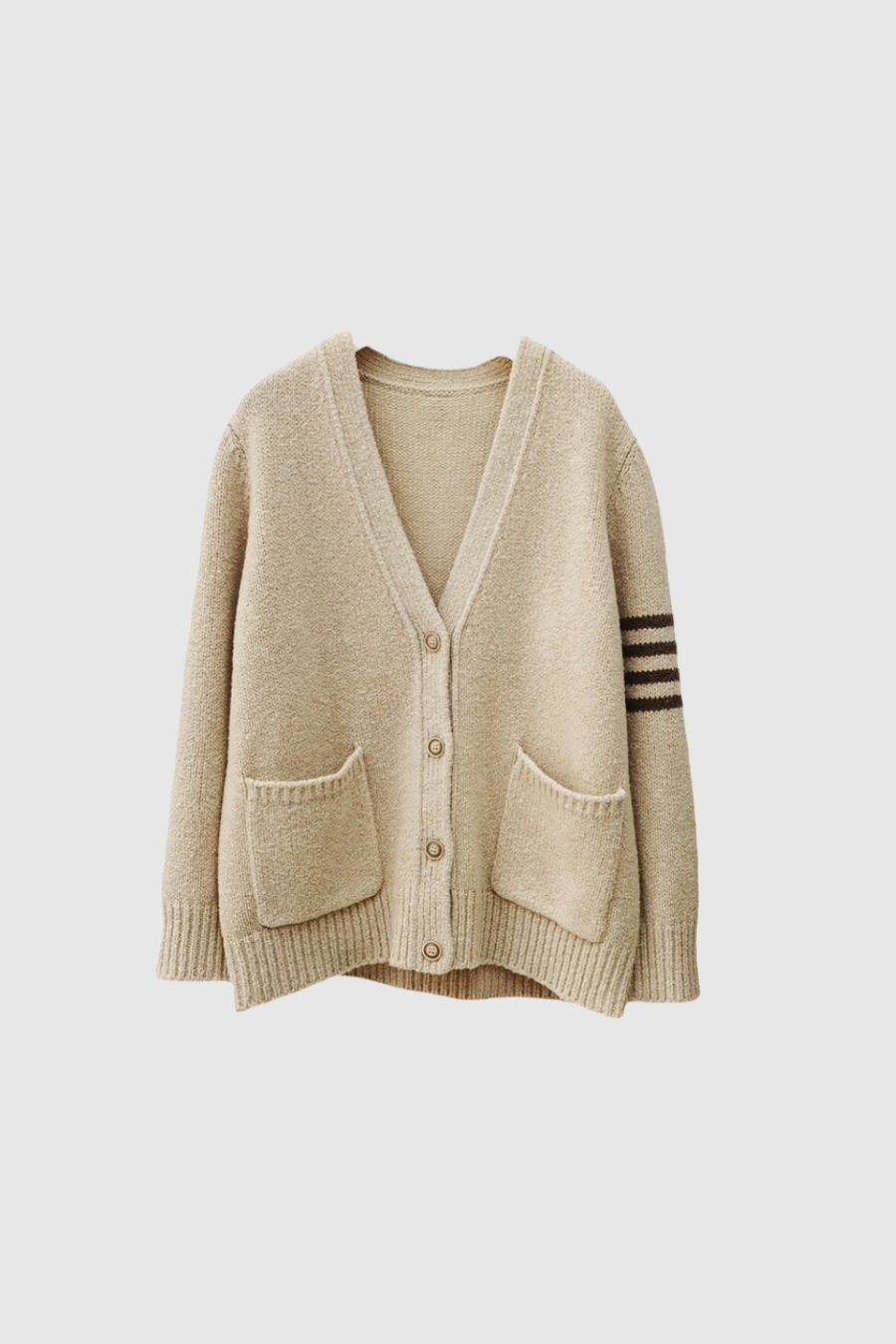 Vorderansicht Strickjacke Merinowolle Creme