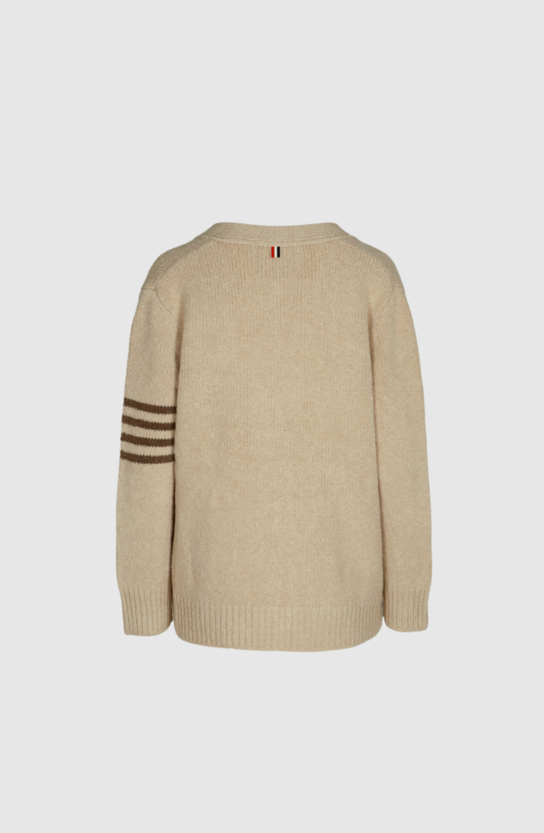 Rückseite Strickjacke Merinowolle Creme