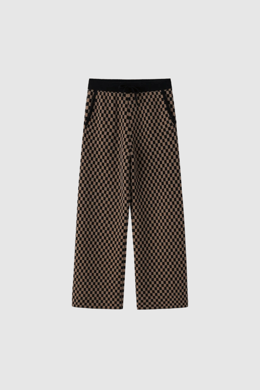 Kaschmir Hose Braun Schwarz Muster – Fashion-Statement