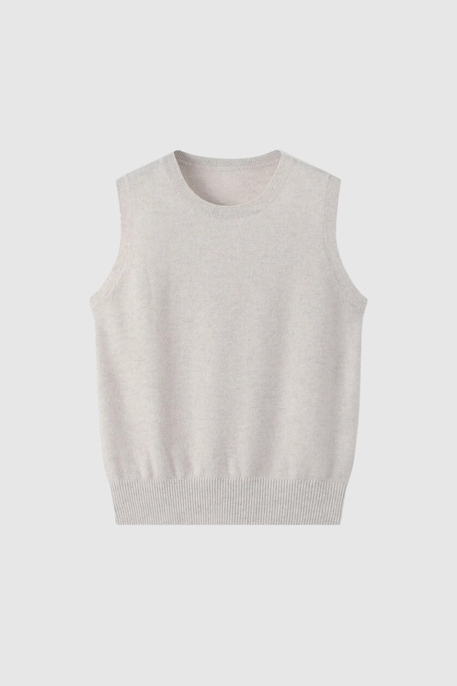 Kaschmir Pullunder Damen Creme Weiß Vorderseite