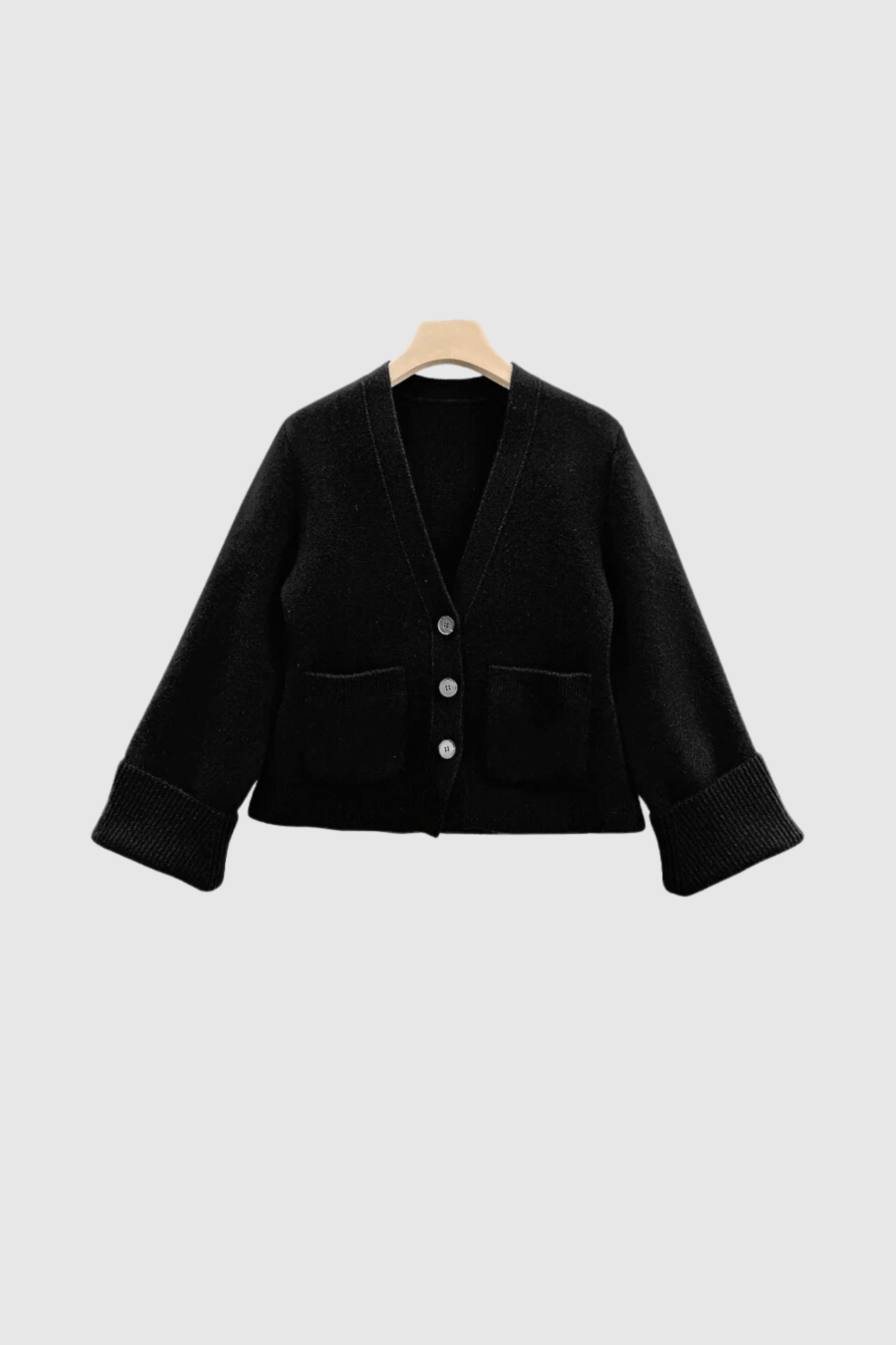Kaschmir Strickjacke Damen schwarz