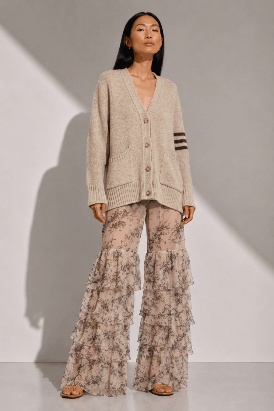 Cardigan aus Merinowolle in Creme