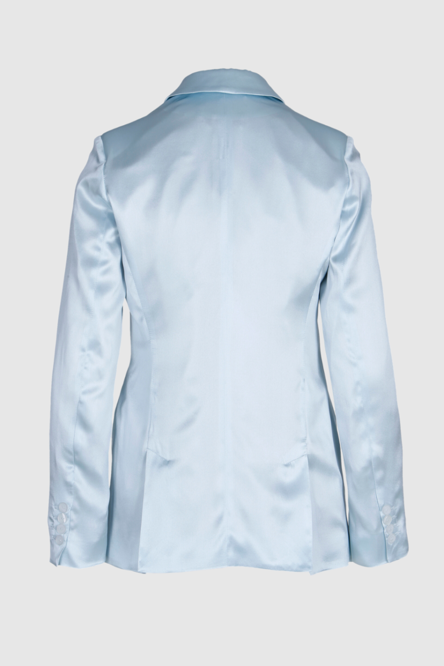 Hellblauer Blazer aus Satin