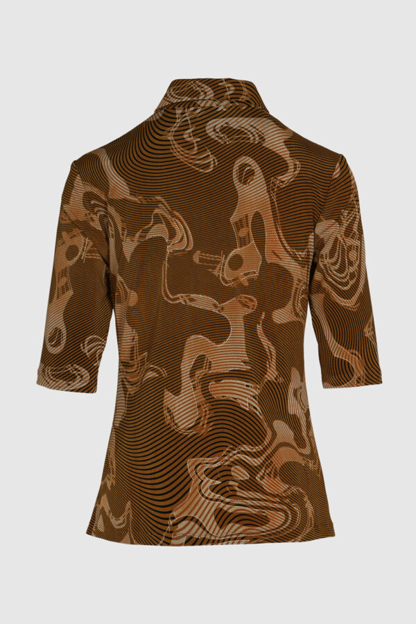 Kurzarm Polobluse im Print – Bild 2