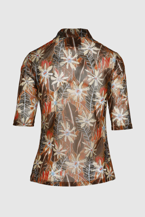 Kurzarm Polobluse im Print – Bild 3