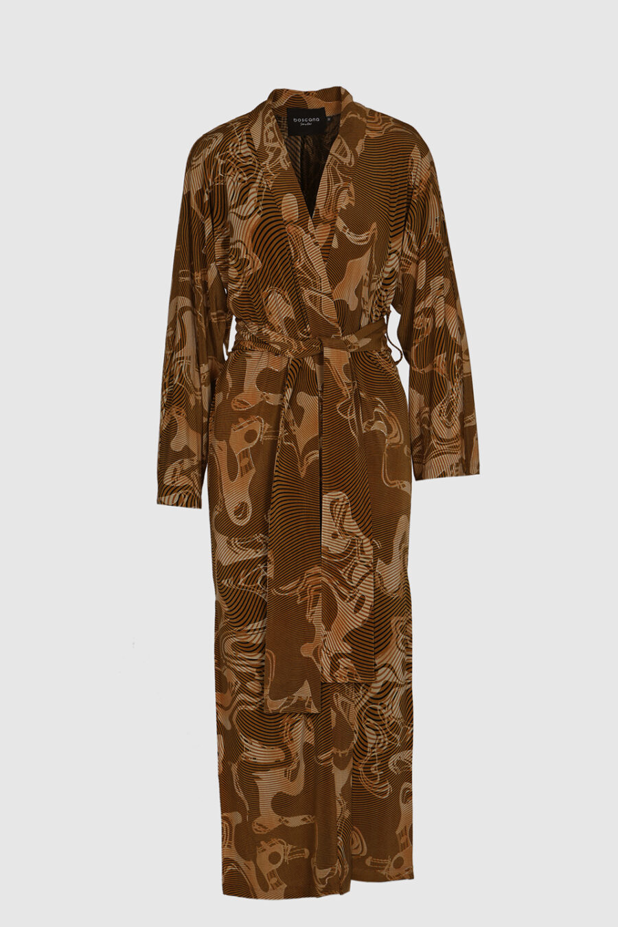 Mantel, Kimono braun, Gold Lurex