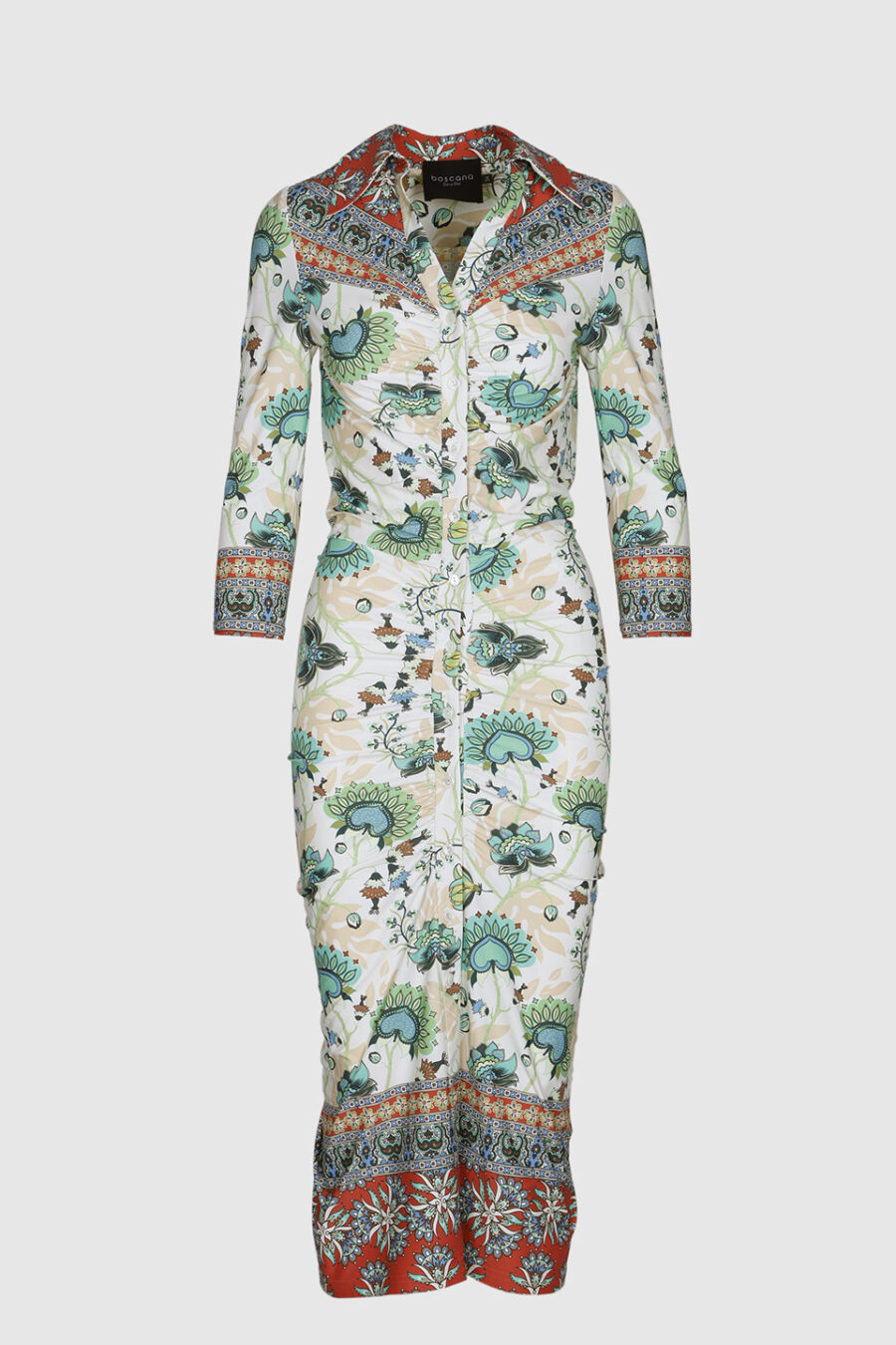 Figurbetontes Maxikleid mit durchgehender Knopfleiste – Feminin und Elegant