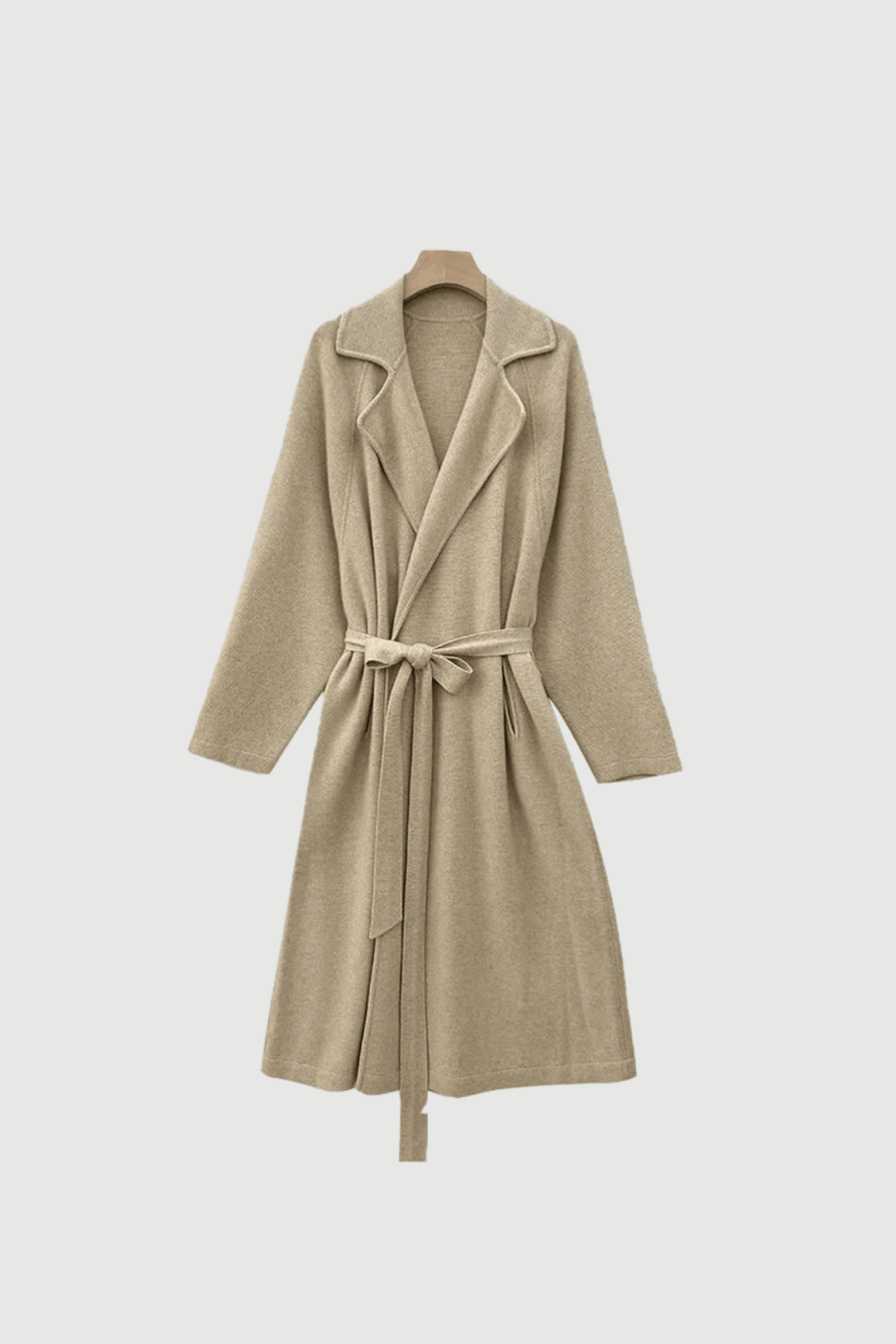 Exklusiver Strickmantel aus 100 % Kaschmir in Camel