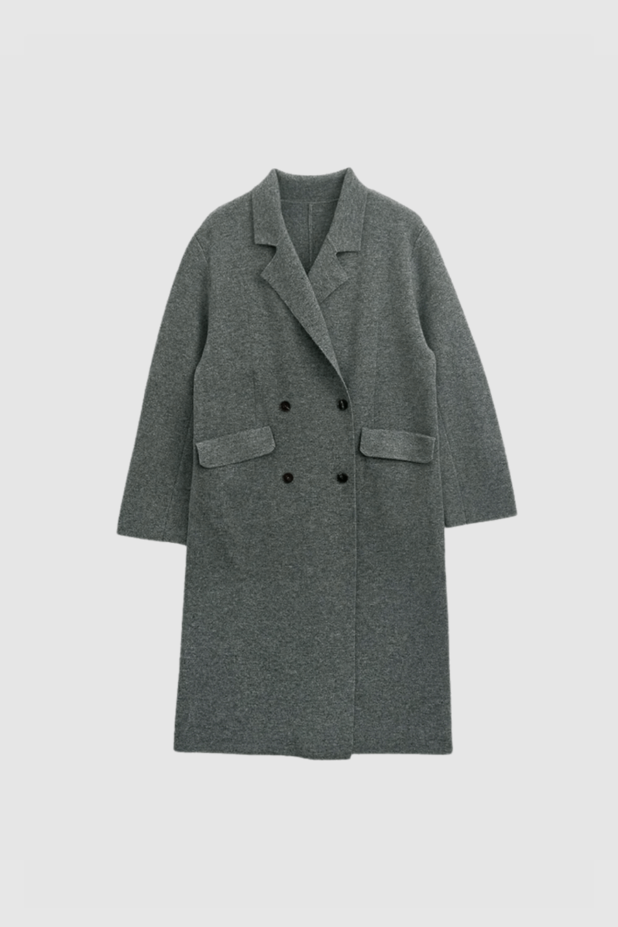 Luxuriöser Kaschmirmantel in Grau-Melange