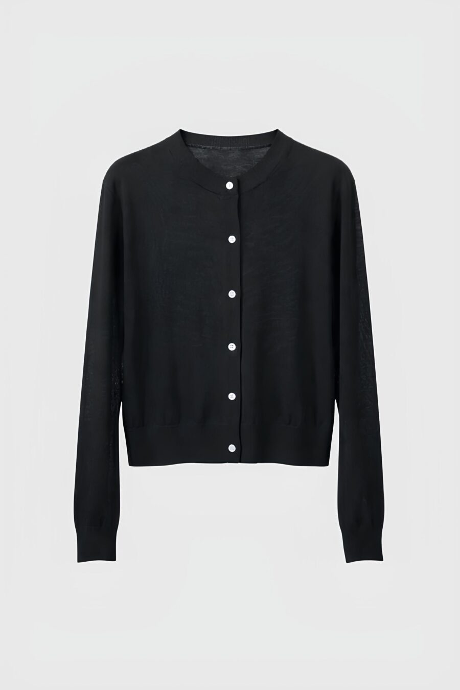 Strickjacke aus feiner Merinowolle in Schwarz