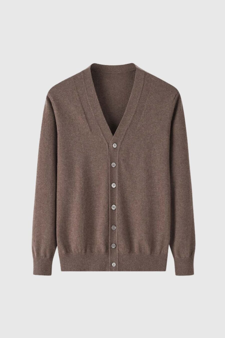 Oversize Kaschmir Strickjacke in Braun-Melange