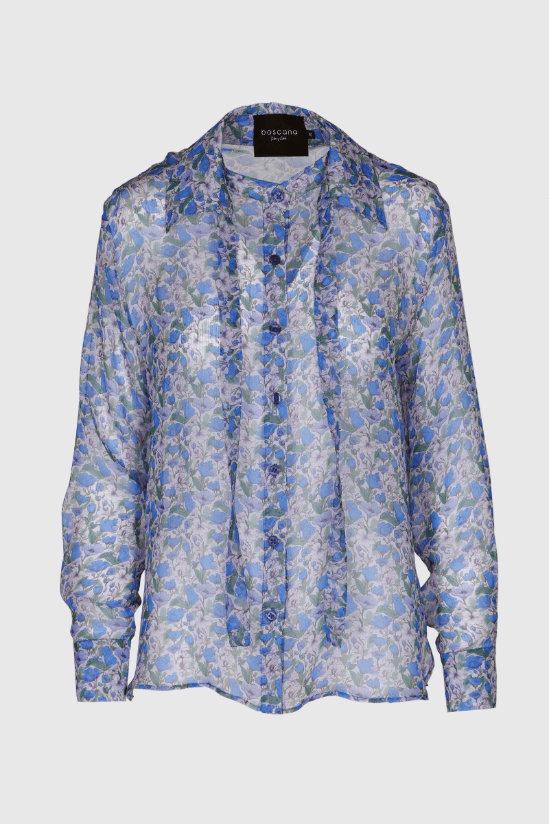 Bluse aus Seide  – Blau Nuancen mit Eleganz und Stil
