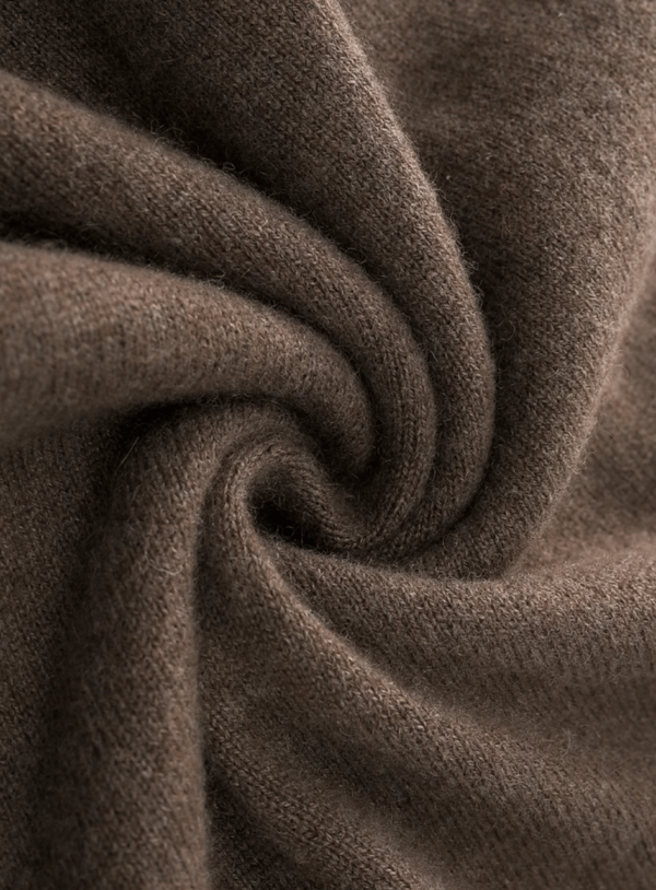 Braune Kaschmir Strickjacke V Ausschnitt Herren (3)