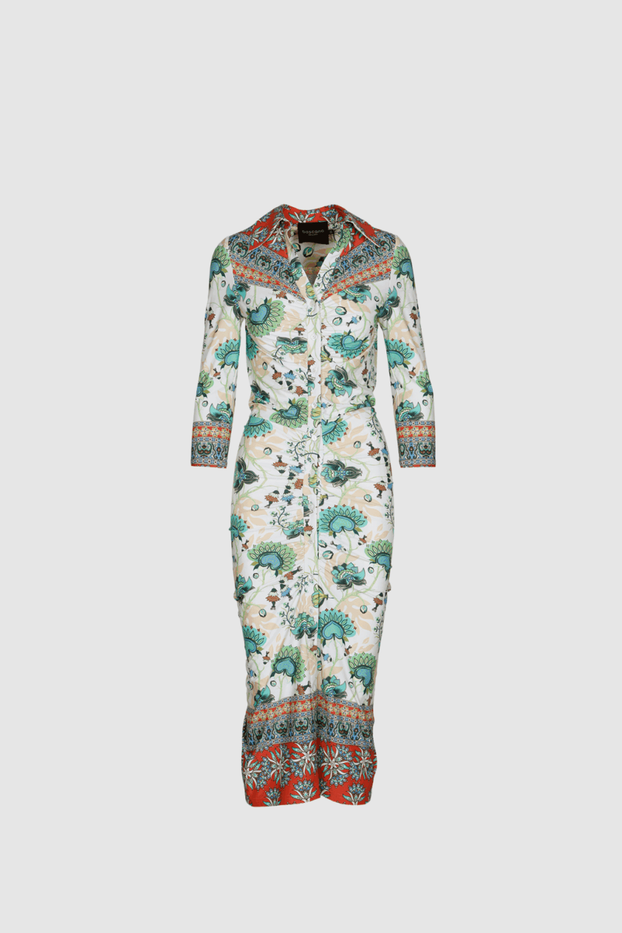 Maxikleid mit floralem Print in Grün