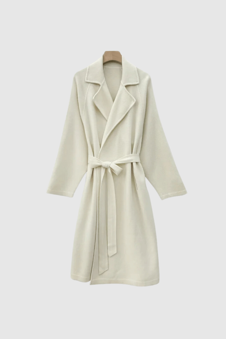 Kaschmir Mantel Damen Creme Vorderansicht