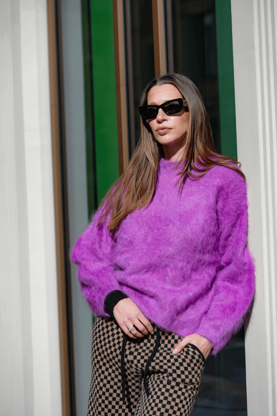 Pullover Kaschmir in Lila - Modelansicht
