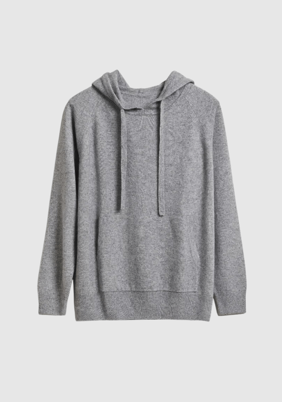 Kaschmir Hoodie grau Herren Pullover mit Kapuze