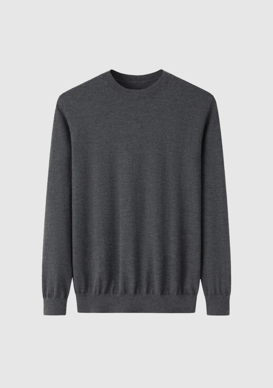 Kaschmir Pullover Herren Leicht in grau Rundhals