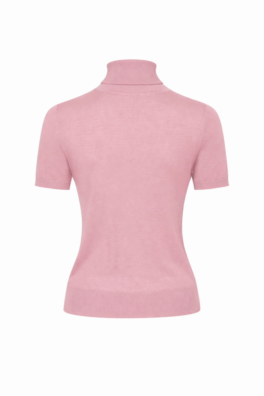 Rollkragen-Shirt aus Kaschmir und Merinowolle in Rosé