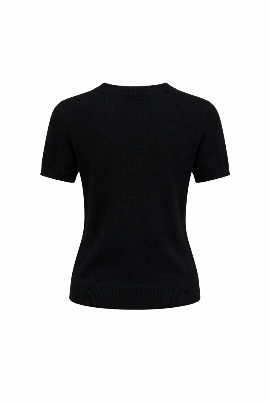 Strickshirt aus Merinowolle in Schwarz