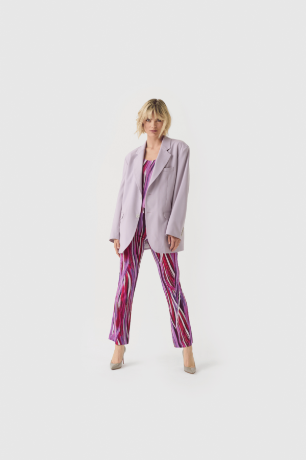 Oversize Blazer aus Schurwolle in Lila – Bild 3