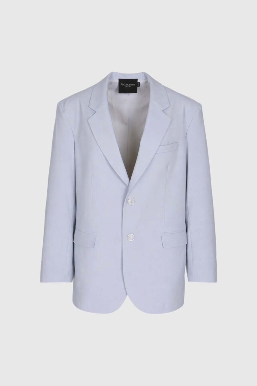 Oversize Blazer aus Schurwolle in Hellblau