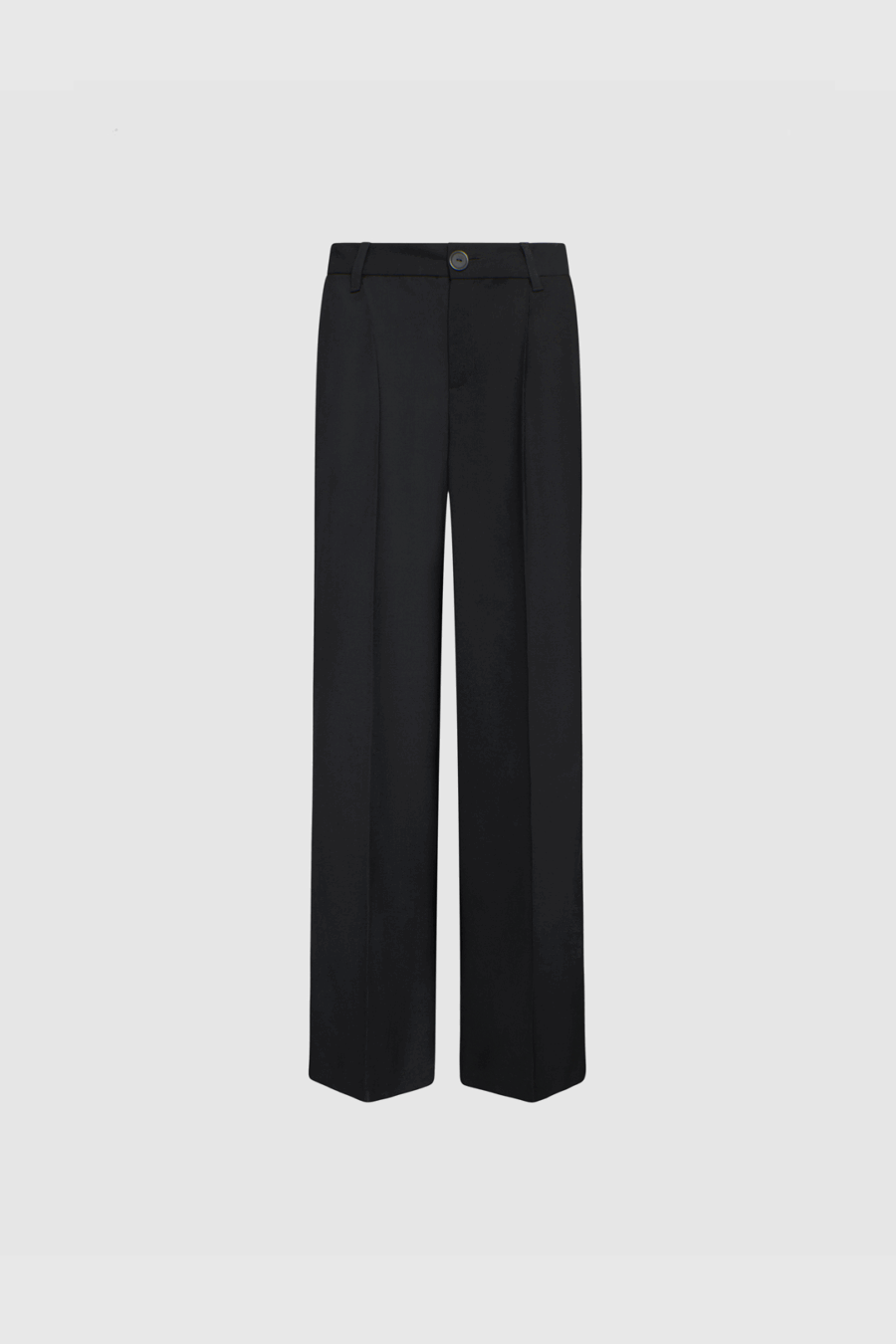 Luxuriöse Hose aus leichter Schurwolle in Schwarz