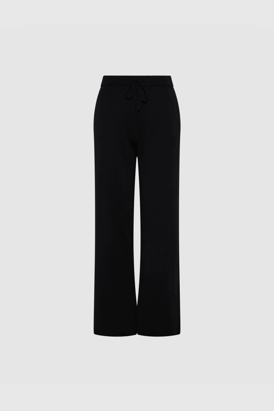 Strickhose aus leichter Merinowolle mit Kordel in Schwarz