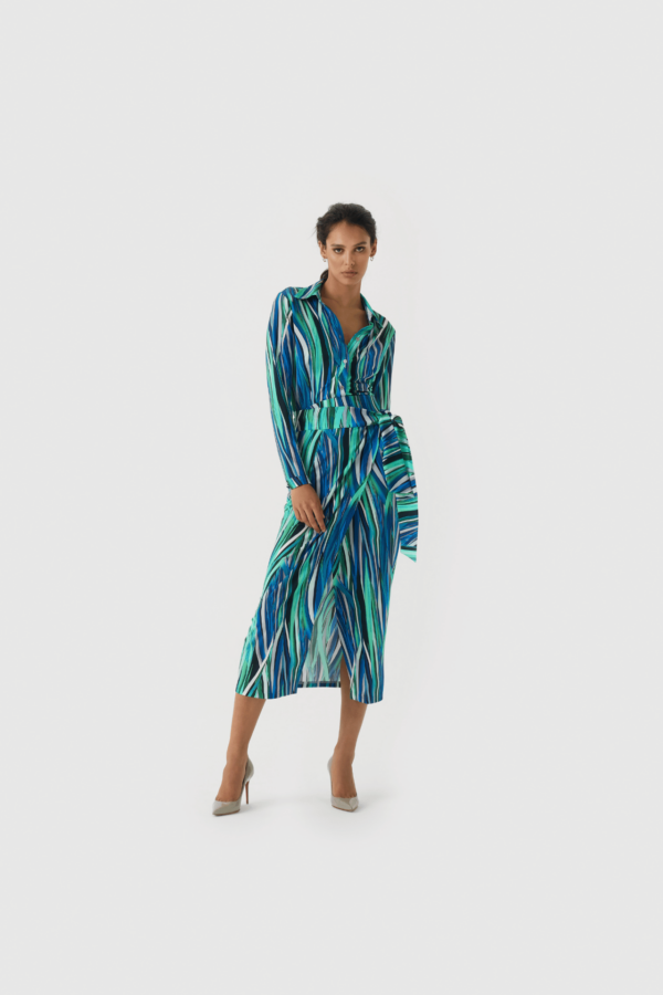 Bluse im Blau-Grün Print – Bild 2
