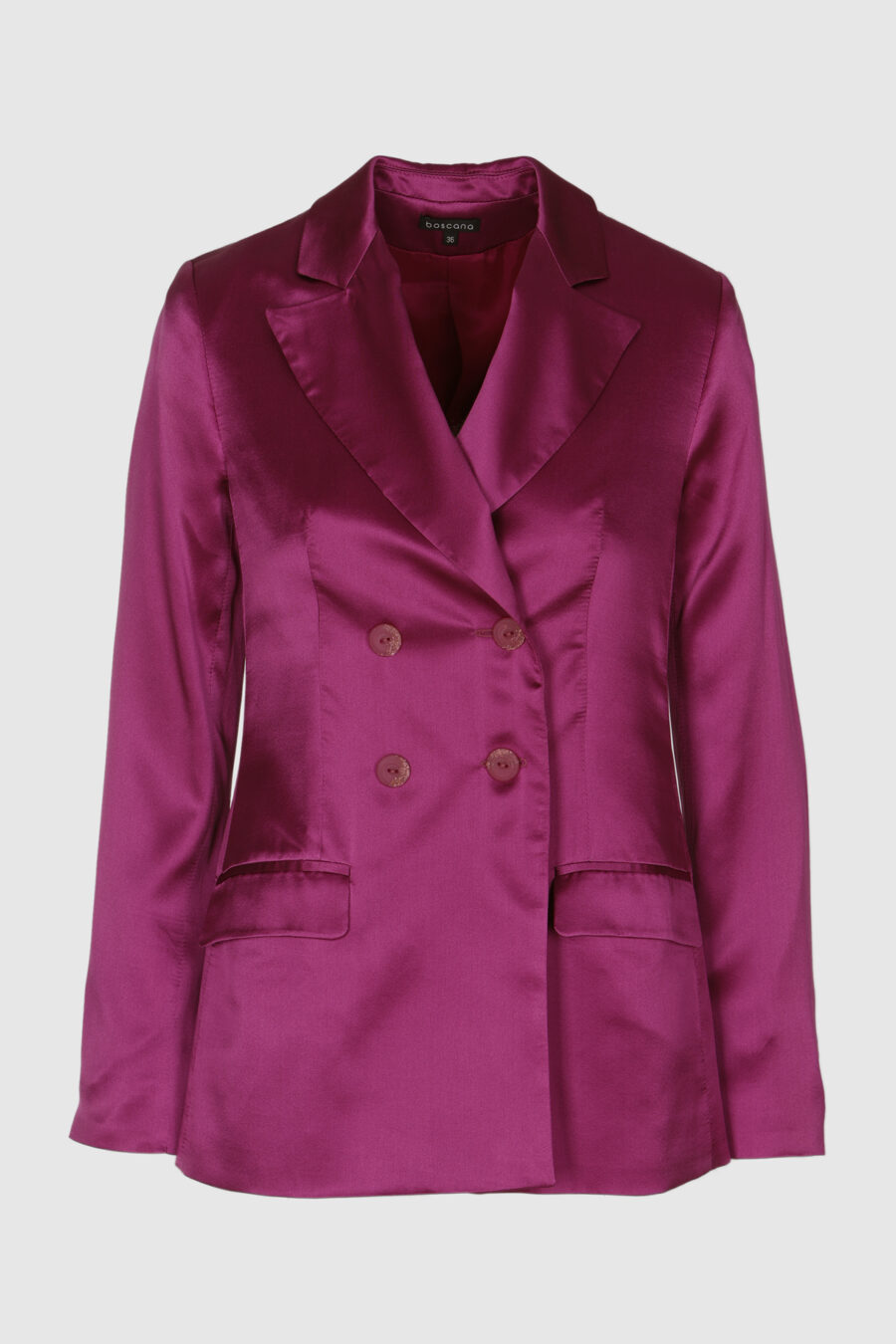 Blazer, Jacke, Seide, Lila, Doppelknopf, Taschen
