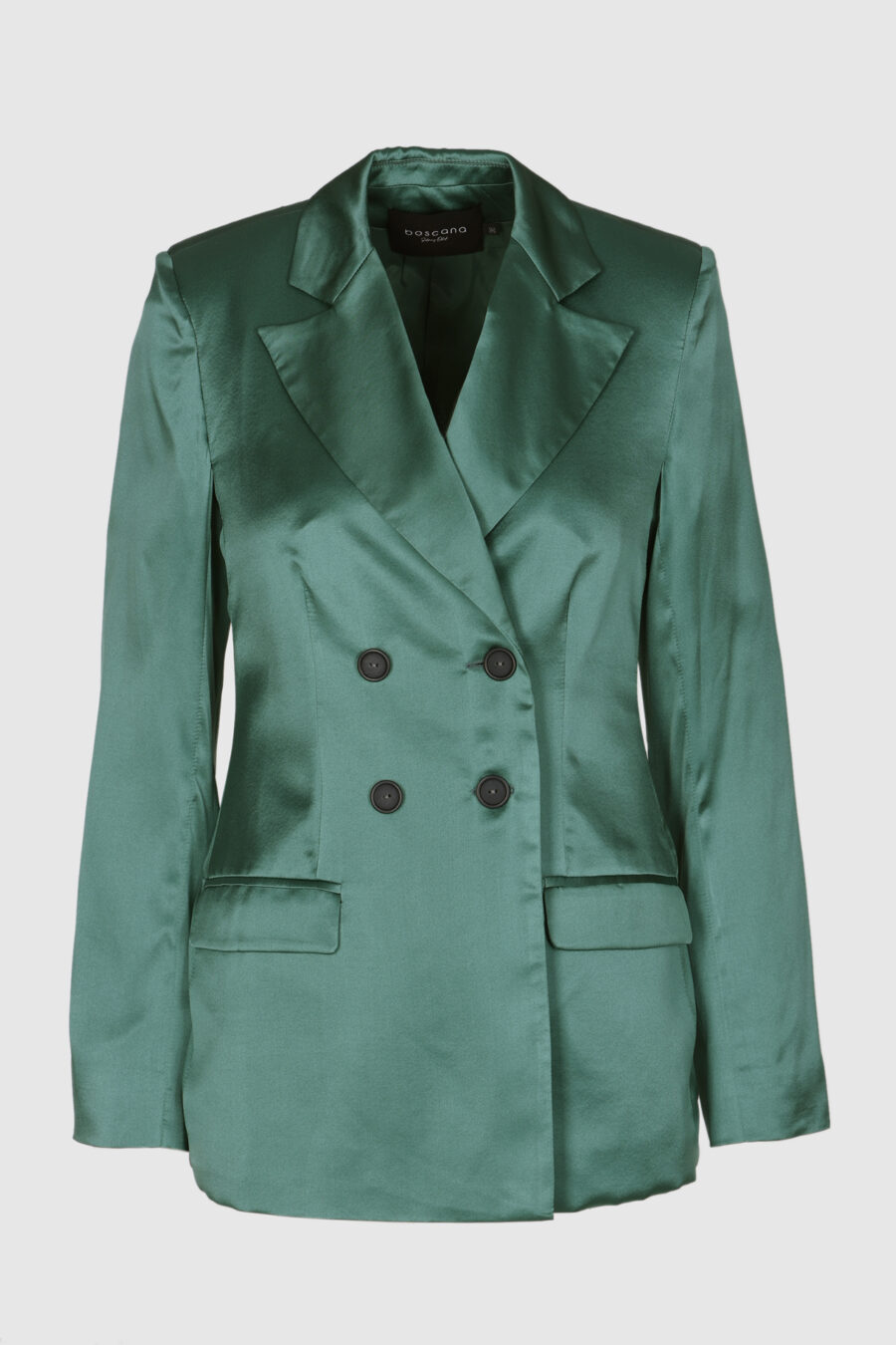 Blazer, Jacke, Seide, gruen, Doppelknopf, Taschen