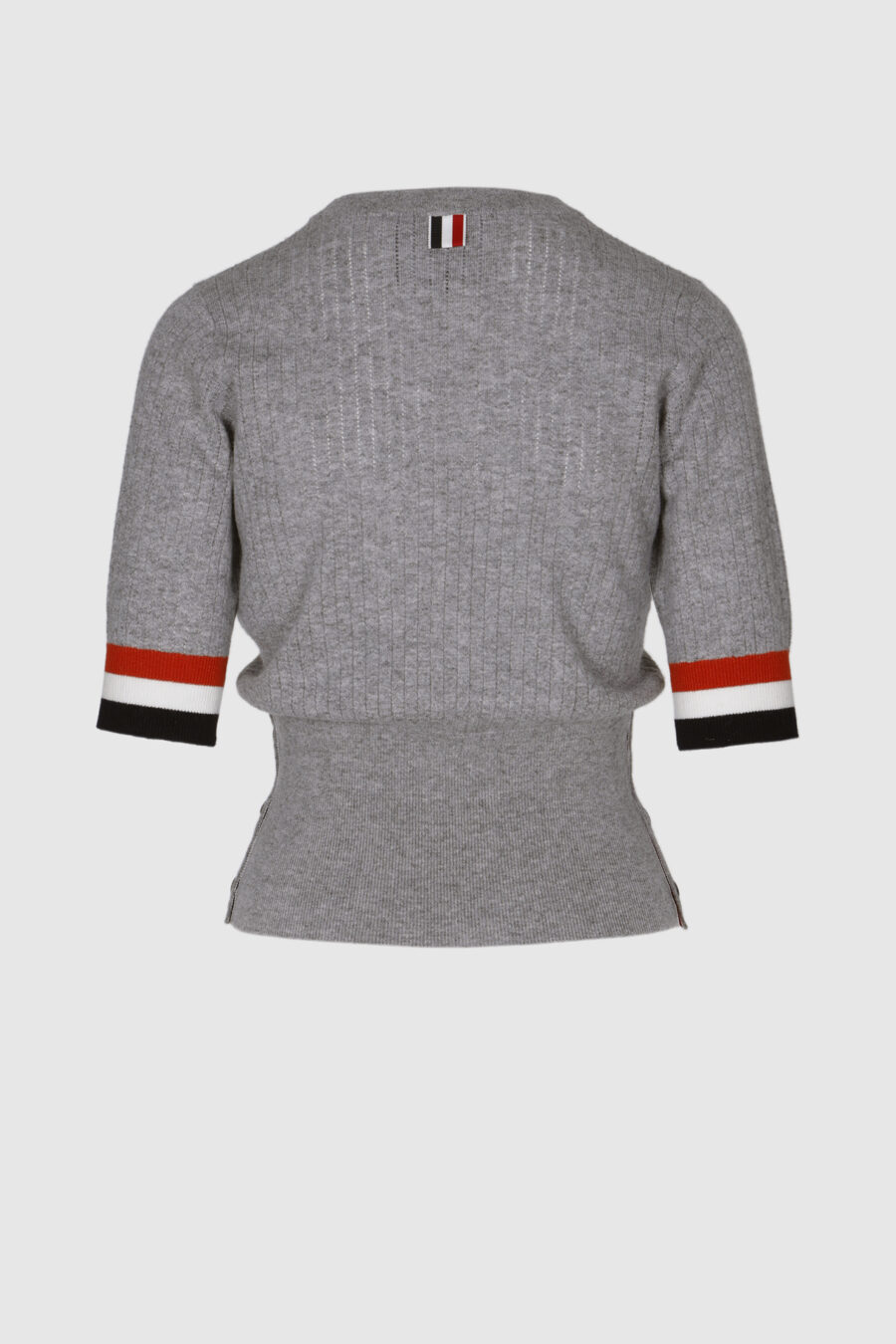 Dame Shirt Kaschmir Grau Rundhals