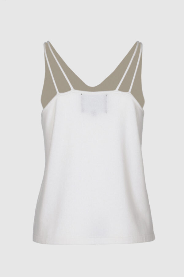 Kaschmir-Top in Off White – Leichter Look mit V-Ausschnitt – Bild 3