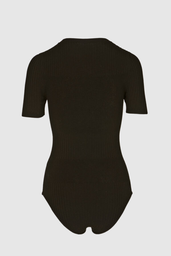 Kurzarm Body in Schwarz – Bild 2